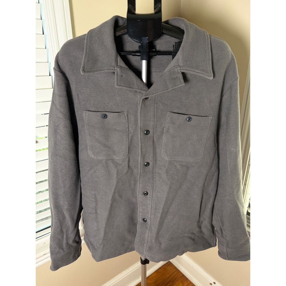 American Giant Mens Heavyweight Cotton Shirt Jacket Gray Made in USA XL NWOT